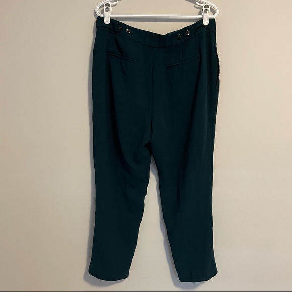 The Essential Taper By Anthropologie Women’s Size 12 Pleated Teal Pants - Picture 4 of 9